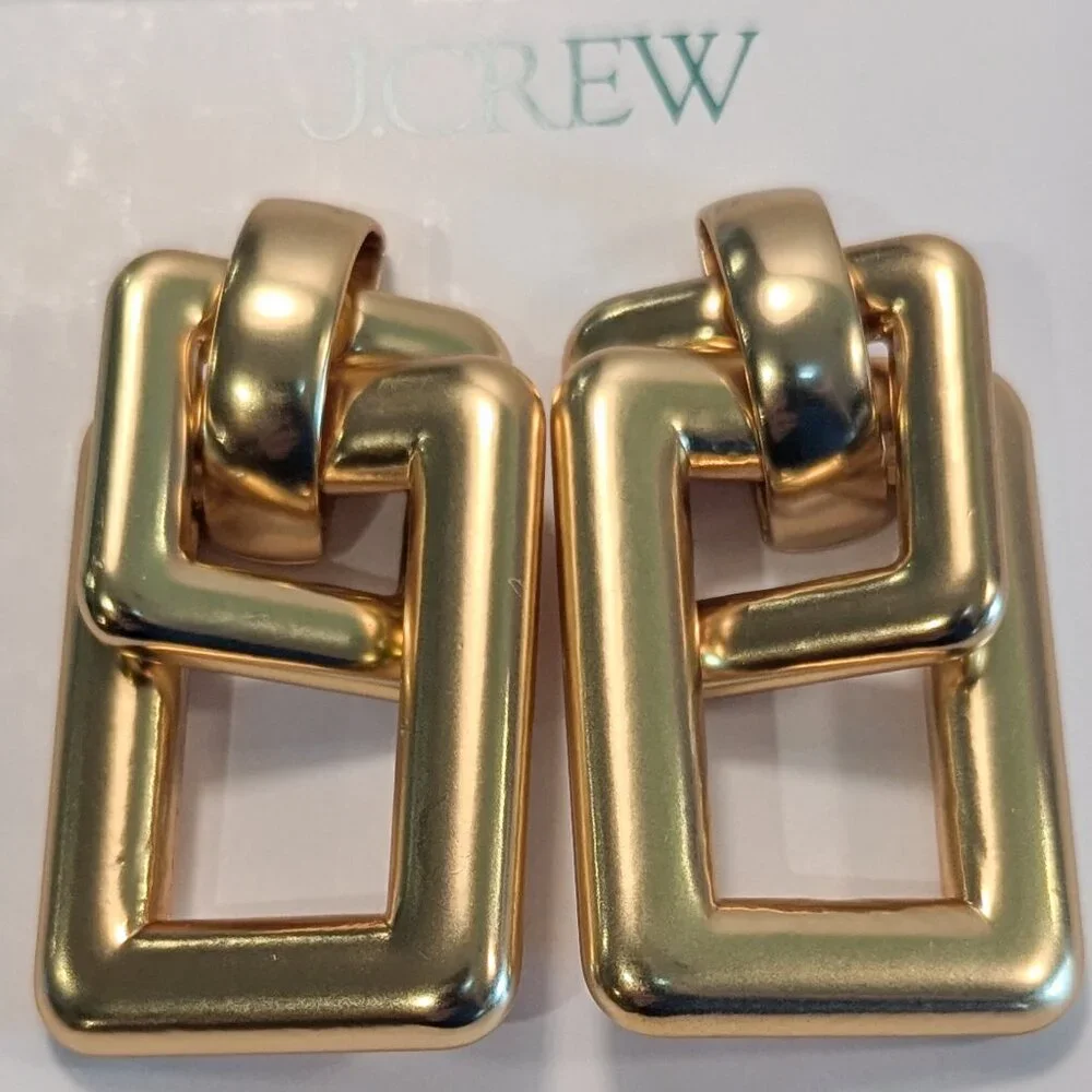 J.Crew Oversized Double-square Link Earrings - Picture 5 of 7